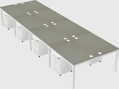 Shared rectangular desk