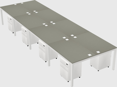 Shared rectangular desk