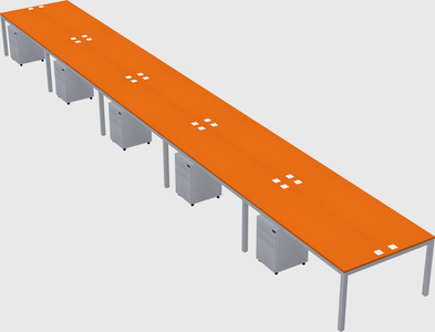 Shared rectangular desk