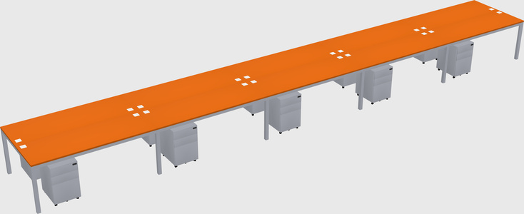 Shared rectangular desk