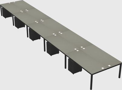 Shared rectangular desk