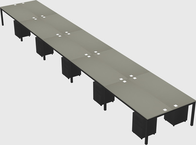 Shared rectangular desk
