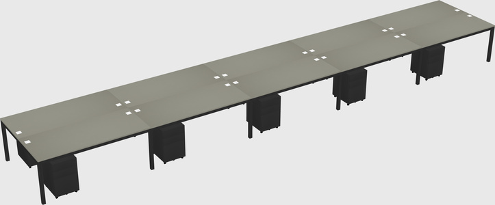 Shared rectangular desk