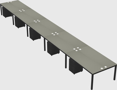 Shared rectangular desk