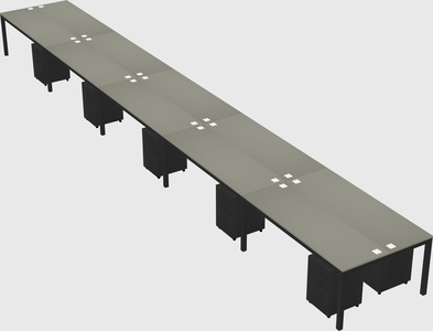 Shared rectangular desk