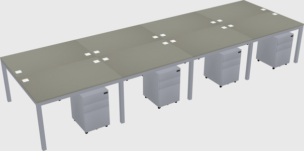 Shared rectangular desk