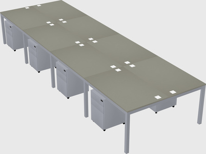 Shared rectangular desk