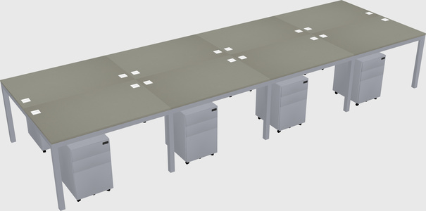 Shared rectangular desk