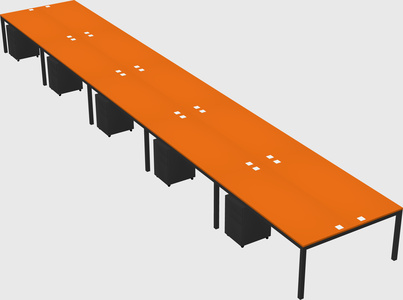 Shared rectangular desk