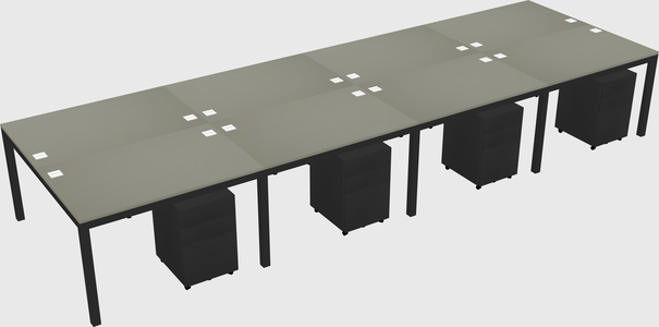 Shared rectangular desk