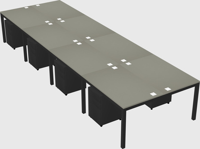Shared rectangular desk