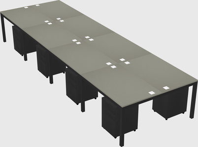 Shared rectangular desk
