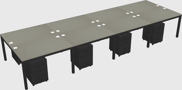 Shared rectangular desk