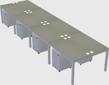 Shared rectangular desk