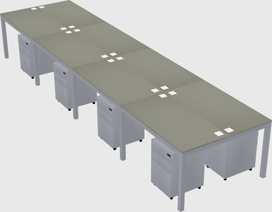 Shared rectangular desk
