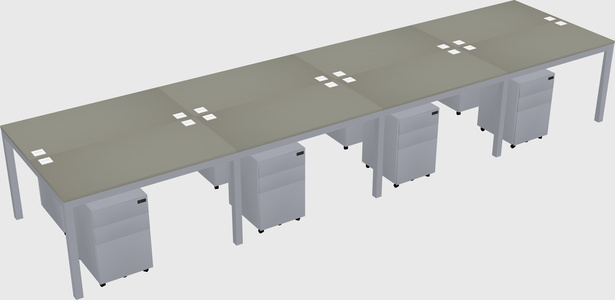 Shared rectangular desk