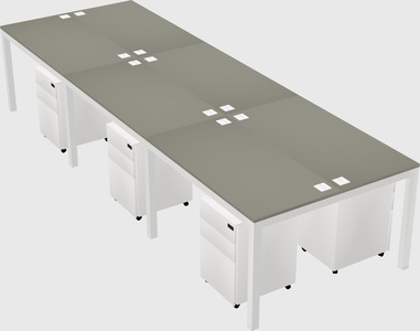 Shared rectangular desk