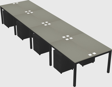 Shared rectangular desk