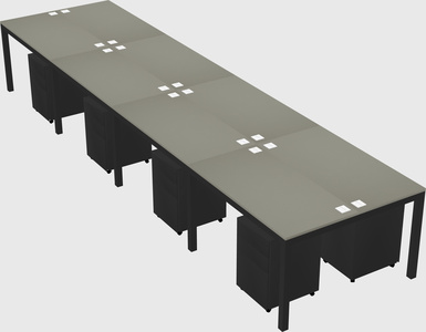 Shared rectangular desk