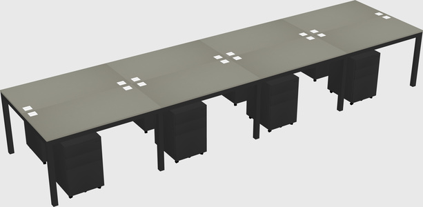 Shared rectangular desk