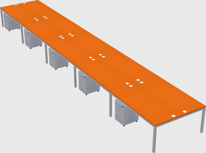 Shared rectangular desk
