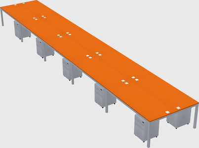 Shared rectangular desk