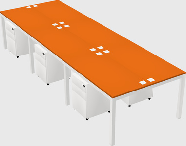 Shared rectangular desk