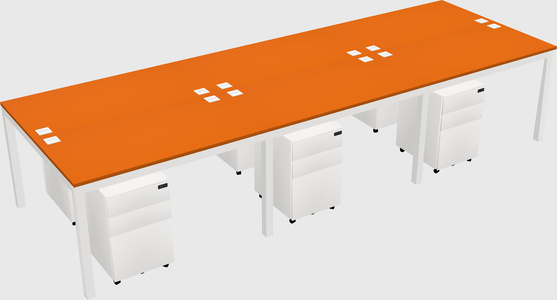 Shared rectangular desk