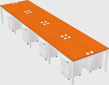 Shared rectangular desk