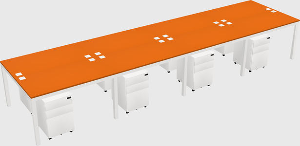 Shared rectangular desk
