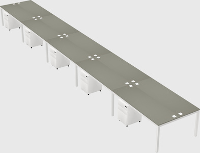 Shared rectangular desk