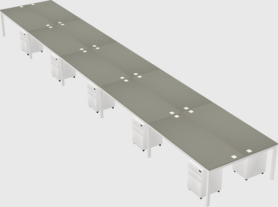 Shared rectangular desk