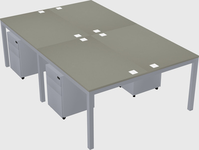 Shared rectangular desk