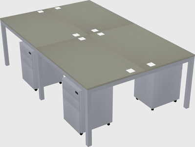 Shared rectangular desk