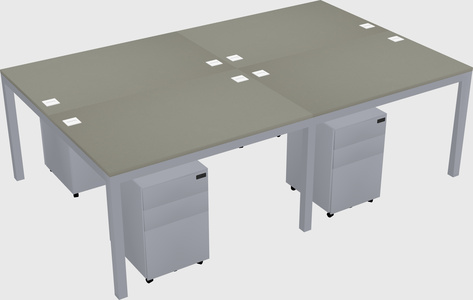 Shared rectangular desk