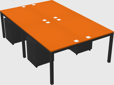 Shared rectangular desk