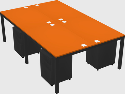 Shared rectangular desk