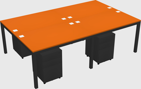 Shared rectangular desk
