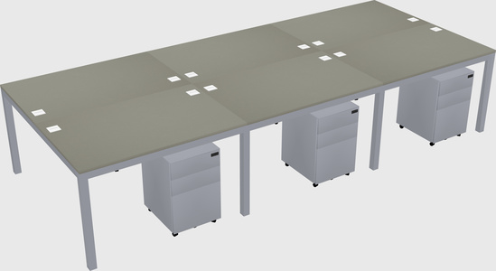 Shared rectangular desk