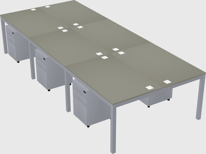 Shared rectangular desk