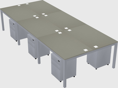 Shared rectangular desk