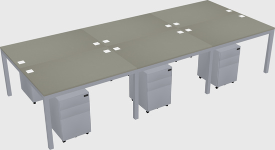 Shared rectangular desk
