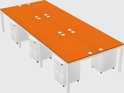 Shared rectangular desk