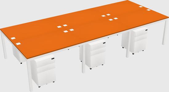 Shared rectangular desk