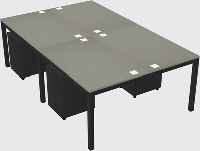 Shared rectangular desk