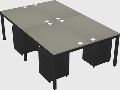 Shared rectangular desk