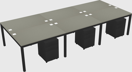 Shared rectangular desk