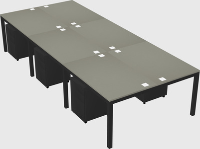 Shared rectangular desk