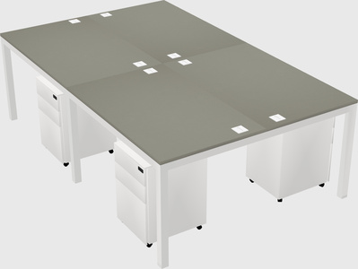 Shared rectangular desk