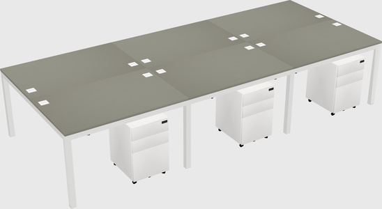 Shared rectangular desk